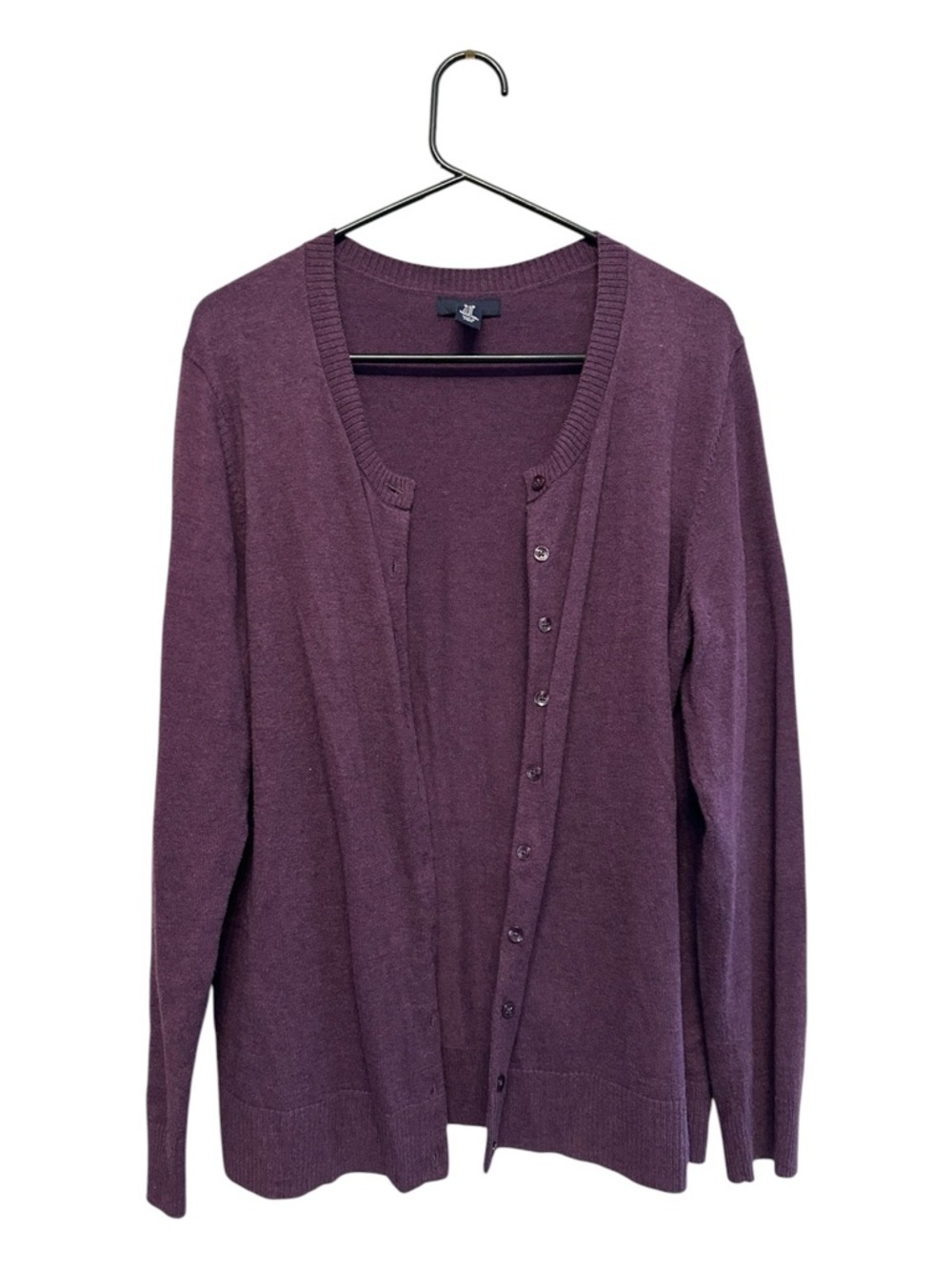 Vintage Y2K Era Gap Plum Button-Front Knit Cardigan Size XL